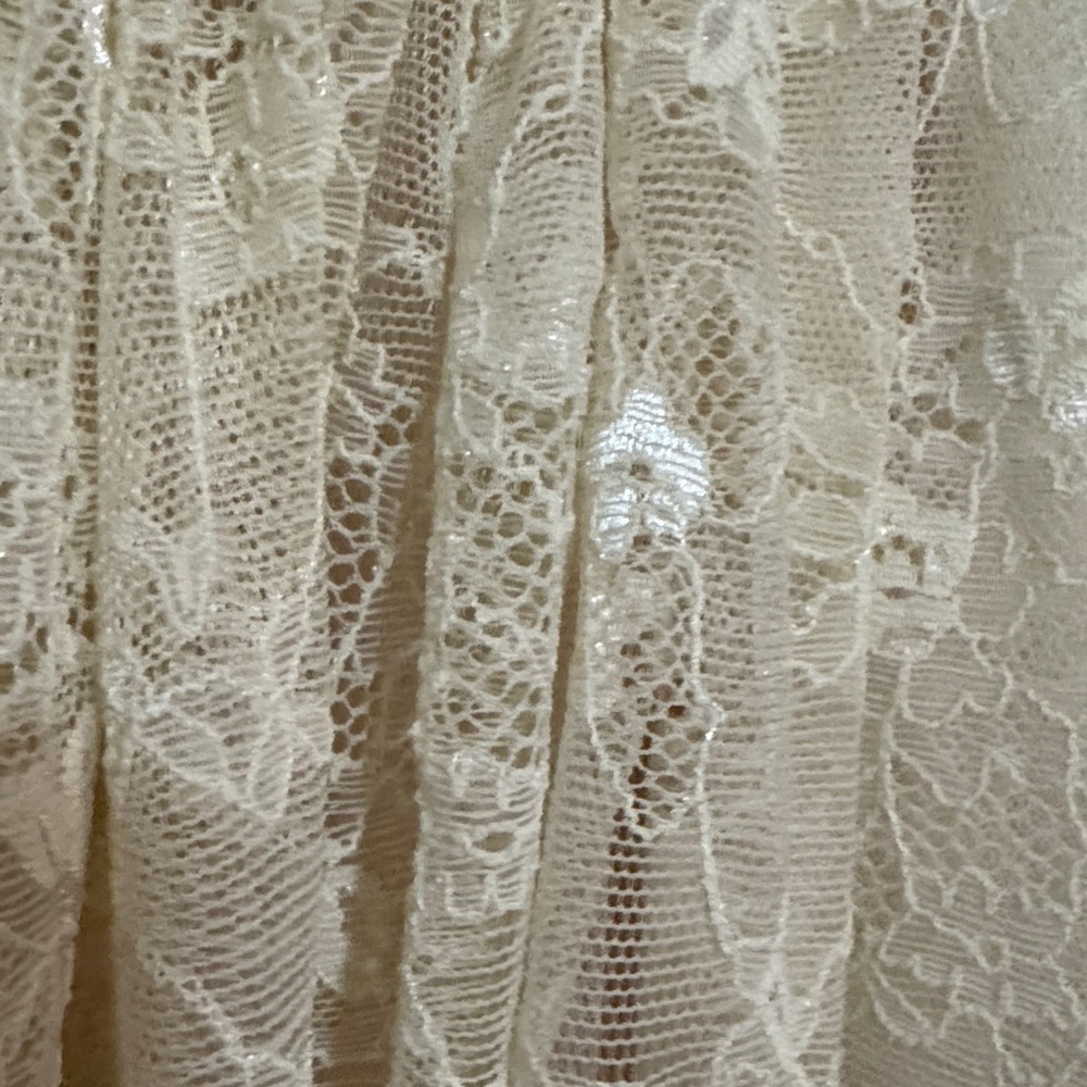 NWT AKIRA Brunchin Lace Mini Dress-Sz 1X-Cream Floral Overlay-Sheer Corset Top - Picture 7 of 15